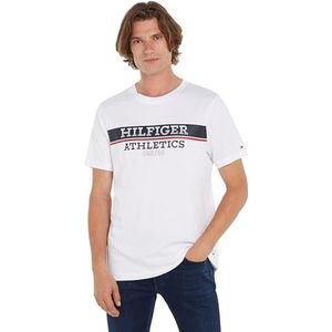 Tommy Hilfiger Heren Hilfiger Ath Tee S/S T-shirts, wit, M, Wit, M