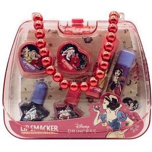 Lip Smacker Sneeuwwitje Tote Bag Set, 8-delige Make-up Set voor Kinderen met Lippenbalsems, Nagellak, Glanscrèmes en Accessoires, in een Schattig Mini Tasje, Disney Princess Gifts