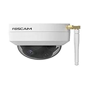 Foscam D4Z IP-bewakingscamera voor buiten, anti-vandalika, IK10, wit, 4 megapixels, Zoom x4, compatibel met Alexa, intelligente menselijke detectie