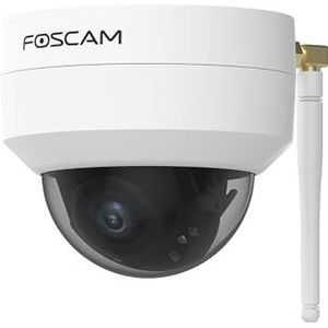 Foscam D4Z IP-bewakingscamera voor buiten, anti-vandalika, IK10, wit, 4 megapixels, Zoom x4, compatibel met Alexa, intelligente menselijke detectie