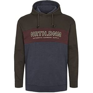 North 56Denim - Sweatshirt met capuchon - 100% katoen - 0910 gestreept, donkerblauw, XXL grote maten