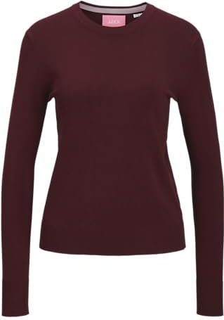 JACK & JONES Jxcara Comfy Crew Neck Knit Noos, Cabernet, M