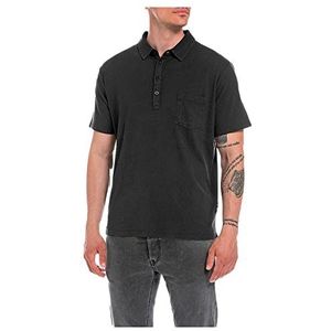Replay Heren M6456 Polo Shirt 391 Dark Grey, XXL, 391 donkergrijs, XXL