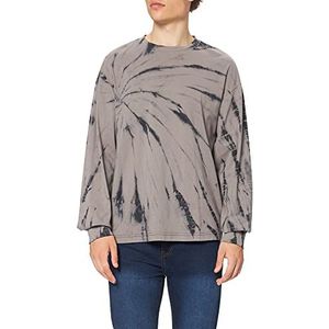 Urban Classics Boxy Tye Dye Ls T-shirt voor heren, zwart/asfalt., L