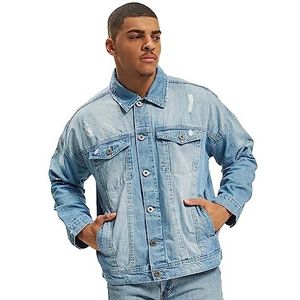 Urban Classics Ripped Denim Jacket voor heren, blauw (Bleached 00014)., L