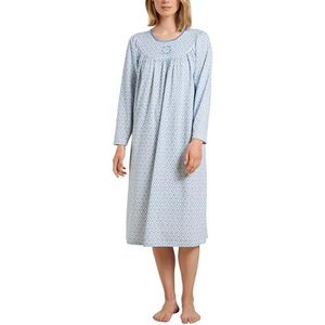 Calida Dames Soft Cotton Nightshirt nachthemd van katoen met lange mouwen, Azuriet Blue, 36/38