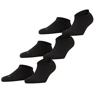 FALKE Uniseks-volwassene Korte sokken Cool Kick Sneaker 3-Pack U SN Ademend Sneldrogend Kort eenkleurig 3 paar, Zwart (Black 3000), 42-43