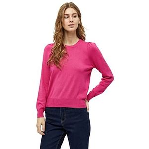 Peppercorn Tana gebreide trui met ronde hals en lange mouwen voor dames | Roze UK | Herfst Dames Truien | Maat S Puff Longsleeve, 4122 Magenta Roze, S