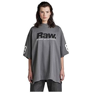 G-STAR RAW Dames 5XL RAW. Tight Mock v T-shirt, grijs (Graniet D275-1468), M, Grijs (Granite D275-1468), M