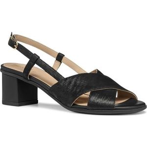 GEOX - Aurely 50 - Leren Sandalen - Zwart - Leer