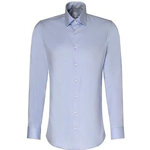 Seidensticker Herenoverhemd - extra slim fit - gemakkelijk te strijken - Kent-kraag - lange mouwen - 100% katoen, blauw, 42