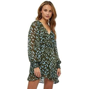 Minus - Korte Wikkeljurk - Groen - 3797p Ivy Green Print