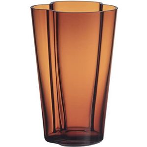 Iittala Aalto vaas glas koperkleuren, afmetingen: 14cm x 11,2cm x 22cm, 1062549
