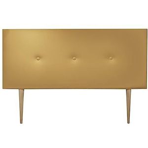 DUÉRMETE ONLINE Hoofdbord Milaan, gevoerd, hoogwaardig kunstleer, hout, goudkleurig, 160 x 60 cm, met poten (bed 150)