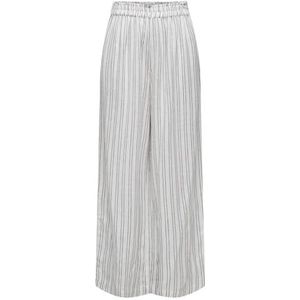 ONLY Onltokyo Hw Linen Blend Stripe PNT Noos stoffen broek voor dames, Helder wit/strepen: cub, (XS) W x 34L