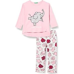United Colors of Benetton Pig (shirt + broek) 3YN40P01X pyjamaset, roze 2D3, 2XL meisjes