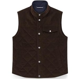 bugatti Herenvest 179100-11090 corduroy ruitvormig overgang regular fit, 90-bruin, 52