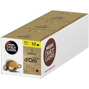 NESCAFÉ Dolce Gusto Dallmayr Crema d'Oro, XXL-voorraaddoos, 90 koffiecapsules, 100% Arabica-bonen, fijne crema en vol aroma, aromaverzegelde capsules, verpakking van 3 stuks (3 x 30 capsules)