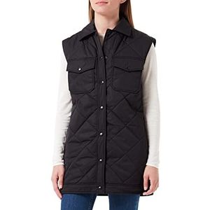 SelectedFemme Slftinna Long Quilted B Noos Vest voor dames, zwart, 38