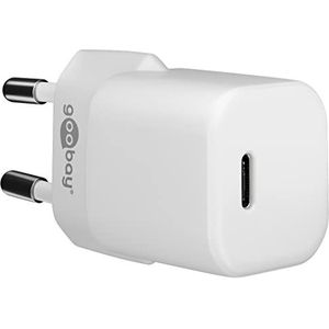 Goobay 59358 USB-C oplader Nano, 20 W USB-C Power Delivery voeding voor iPhone 12/12 Mini/12 Pro/max, iPad Pro, Magsafe, AirPods Pro, Samsung Galaxy Series, Google Pixel 5/4/3