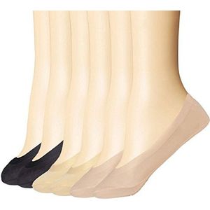 Everbellus Zomer 6 Pairs Low Cut Geen Show Antislip Siliconen Loafer Liner Sokken voor Vrouwen, Zwart&beige&bruin, one size