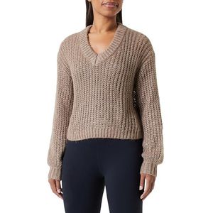 Bestseller A/S Vmthunder Ls V-hals Ga Bf Pullover voor dames, Bruin Lentil/Detail:melange, M