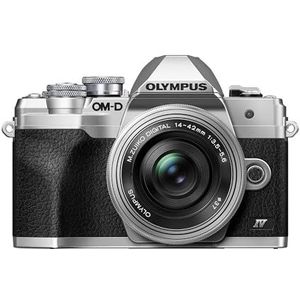 Olympus E-M10 Mark IV - Micro Vier Derde Systeemcamera - Zilver - M.Zuiko Digital ED 14-42mm F3.5-5.6 EZ kit - 20MP Sensor - 4K Video