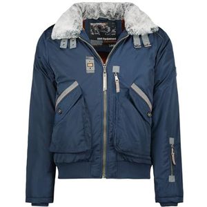 Geographical Norway Cactus Heren Winddichte Jas Outdoor - Waterafstotende Jas Lange Mouwen Heren - Regenjas Wandelen Seizoen Lente Zomer Herfst Winter (Marine S), Marineblauw, S