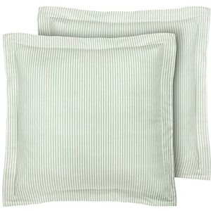 Laura Ashley Home - Euro Sham Set, gladde katoenen shams met envelop sluiting, lichtgewicht en stijlvol interieur (klik streep groen, 2 stuk)