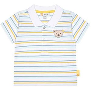 Steiff Poloshirt voor baby's, jongens, korte mouwen, poloshirt, wit (bright white), 86 cm