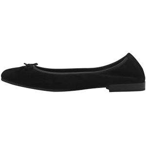 Tamaris Dames Ballerina Leder, Black Suède., 40 EU