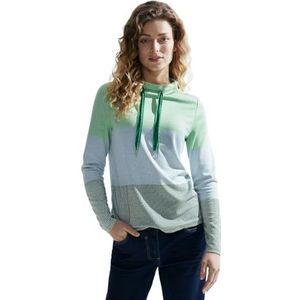 Cecil Dames shirt met lange mouwen gestreept, Celery Green, L