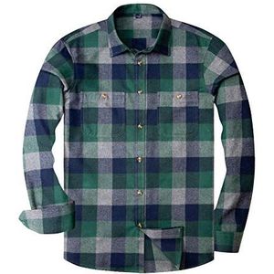 Alimens & Gentle Men's Flannel Plaid Shirt Casual Fall Clothes Work Button Down Shirts