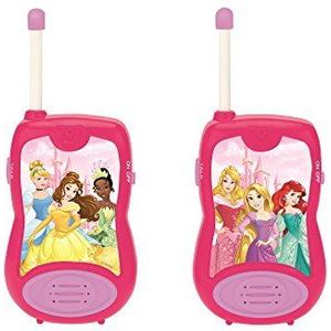 Lexibook TW12DP Princess Prinses Disney Prinses Cinderella Rapunzel Ariel Walkie-talkies, speelgoed communicatie kind meisjes, riemclip, werkt op batterijen, roze