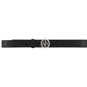 Armani Exchange A|X dames rondom print logo gesp riem, zwart, XX-Small