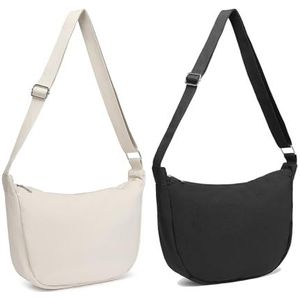 Zwarte Hobo Nylon Lichtgewicht Grote handtassen goedkoop kopen Mooie collectie beslist