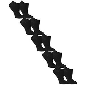 Fruit of the Loom Dames Pack No Show Socks, Zwart, Schoenmaat: 4-10