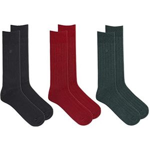 CHAPS Heren Soft Touch True Rib Dress Crew, rood assortiment, 4.5-12 UK, Rood gesorteerd