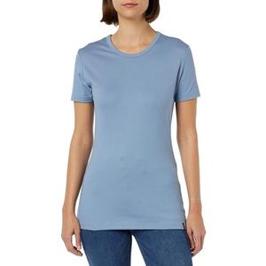 Trigema Dames T-shirt met elastaan - nauwsluitend gesneden (slim fit) - elastisch - ronde hals -502201, parelblauw, L