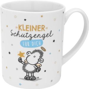 Sheepworld XL-mok met motief kleine beschermengel | grote mok met motiefprint, 60 cl, in geschenkbanderol | cadeau Kerstmis, zilver, communie, doop | 48972