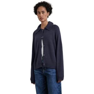 Street One Damescardigan met kraag, Night Sky Blue, 40