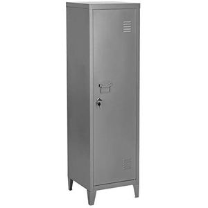 FURNITURE-R France Metalen archiefkast met kluis, opbergkast vloerkast metalen opbergorganisator, voor woonkamer badkamer kantoor, grijs, RAADBLUFFS DONKER GRIJS LT-SELLER, 138 x 38 x 38 cm