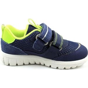 Superfit Sport7 Mini sneakers voor jongens, Blauw Geel 8050, 23 EU Weit