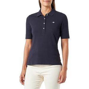 GANT Dames Slim Shield SS Pique Polo Poloshirt, Evening Blue, Standaard, evening blue, M