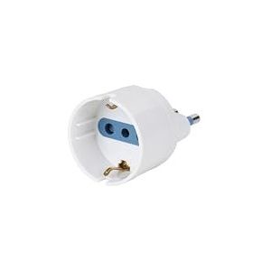 REDLINE Adapter Schuko-stopcontact grote stekker 250 V adapter Duits-Italiaanse stekker 10/16 A met zijdelingse aarde - adapter met stekker 16 A 2P+T