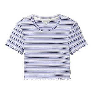TOM TAILOR T-shirt voor meisjes, 35542 - Navy Lilac White Stripe, 128 cm