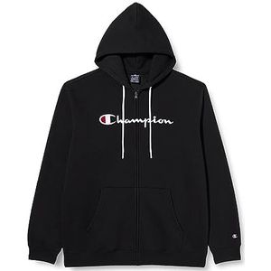 Champion Legacy American Classics-Powerblend Fleece Full Zip Hoodie voor heren, Zwart, S