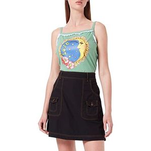 Love Moschino Fancy Cotton Linen Blend met borduurwerk en kleine patch zakken rok dames, zwart., 36 NL