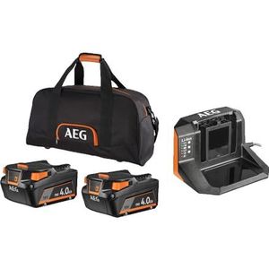 AEG - Set met 2 batterijen 4 Ah 18 volt (PRO18V) en oplader, levering in opbergtas - SETLL1840S