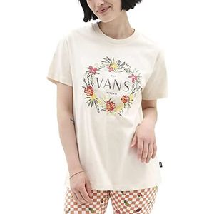 Vans BFF T-shirt voor dames, bloemenkrans, Antiek Wit, XXS